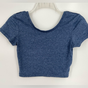 Atmosphere Blue crop top tee shirt, short sleeves, size 8